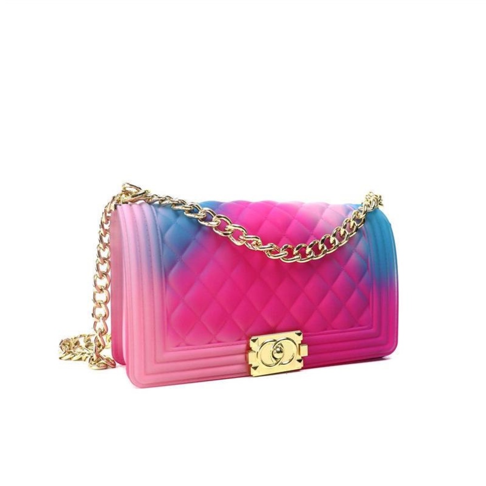 Fashion Shoulder Bag Rhombus Handbag Multi-colored